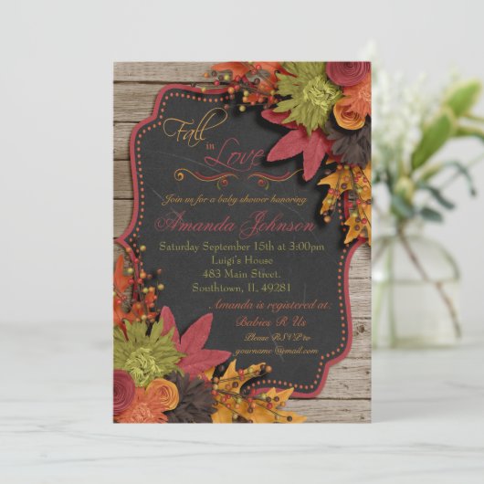 Herfst in liefde Baby shower Kaart (Staand voorkant)