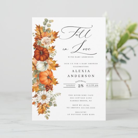 Herfst in liefde Baby shower Kaart (Staand voorkant)