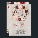 Herfst in liefde Baby shower Kaart<br><div class="desc">Dit prachtige Herfst In Love Baby shower Invitation-ontwerp heeft een Boho Floral Wreath in Bourgondische kleur. Zeer rustiek en uniek,  ideaal voor vrijgezellenfeest,  baby shower,  bruiloft,  paar douche,  verlovingsfeest,  en meer.</div>