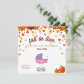 herfst in liefde Baby shower Kaart, kleine meisje Kaart (Staand voorkant)