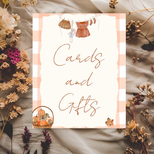 Herfst in liefde Baby shower Kaarten en geschenken Poster