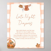 Herfst in liefde Baby shower Late Night Luiers Tek Poster (Voorkant)