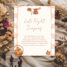 Herfst in liefde Baby shower Late Night Luiers Tek Poster