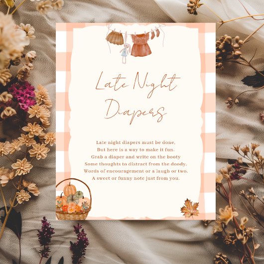 Herfst in liefde Baby shower Late Night Luiers Tek Poster
