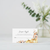 herfst in liefde baby shower luier loterij informatiekaartje (Staand voorkant)