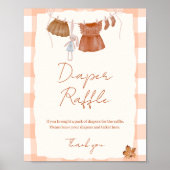 Herfst in liefde Baby shower Luier Raffle Sign Poster (Voorkant)
