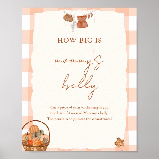 Herfst in liefde Baby shower mama's buikteken Poster (Voorkant)
