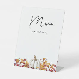 Herfst in Liefde Baby shower Menu Reclamebord Met Voetstuk