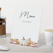 Herfst in Liefde Baby shower Menu Reclamebord Met Voetstuk (Insitu)
