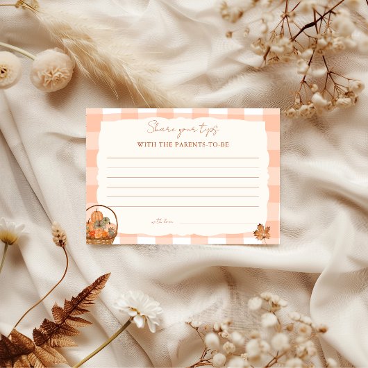 Herfst in liefde Baby shower Ouderschap Tip pot Ka Kaart