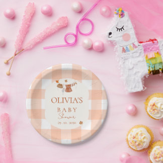 Herfst in liefde Baby shower Papieren Bordje