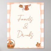 Herfst in liefde Baby shower Voedsel & Drinken Tek Poster (Voorkant)