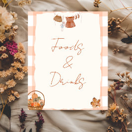 Herfst in liefde Baby shower Voedsel & Drinken Tek Poster