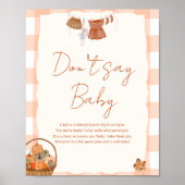 Herfst in liefde Baby shower Zeg geen Baby-teken Poster (Voorkant)