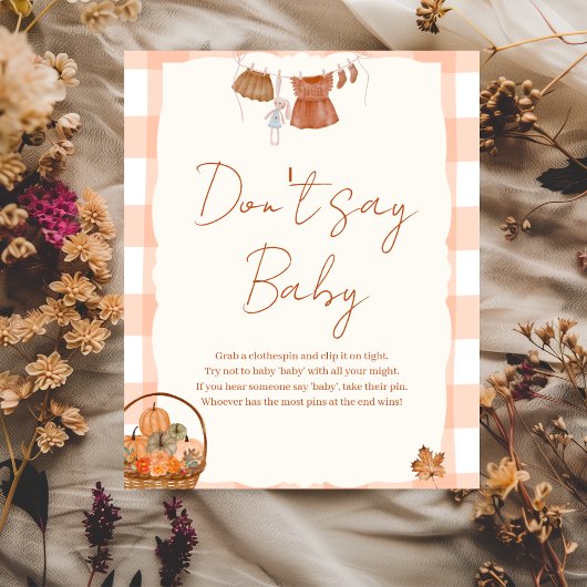 Herfst in liefde Baby shower Zeg geen Baby-teken Poster