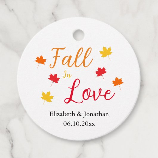 Herfst in liefde bedankjes labels (Voorkant)