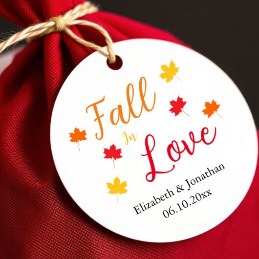 Herfst in liefde bedankjes labels