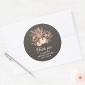 Herfst in liefde beige bloemenboho chic vrijgezell ronde sticker (Envelop)