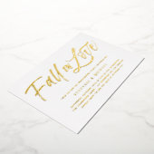 Herfst in liefde belettering gouden verlovingsfees folie uitnodiging (Gedraaid)