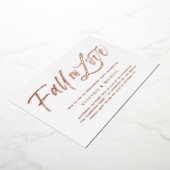Herfst in liefde belettering Roos Gold Engagement  Folie Uitnodiging (Gedraaid)