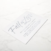 Herfst in liefde belettering zilveren verlovingsfe folie uitnodiging (Gedraaid)