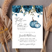 Herfst in Liefde Blauw Bloemen Baby shower Kaart