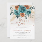 Herfst in Liefde Blauwgroen Verbrand Sinaasappel B Kaart (Voorkant)