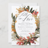 Herfst in Liefde Bloem Krans bruiloft Vrijgezellen Kaart (Voorkant)