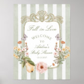 Herfst in Liefde Bloemen  Baby shower Welkom Poster (Voorkant)