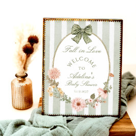 Herfst in Liefde Bloemen  Baby shower Welkom Poster