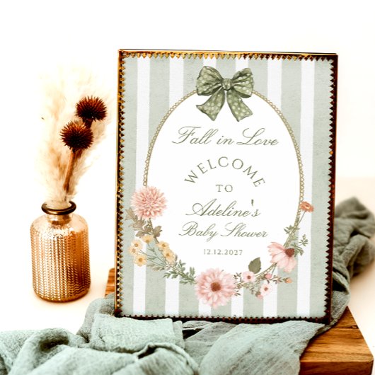 Herfst in Liefde Bloemen  Baby shower Welkom Poster