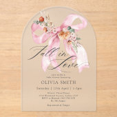 Herfst in Liefde Bloemen Boog Modern Baby shower Acryl Uitnodigingen (Voorkant)