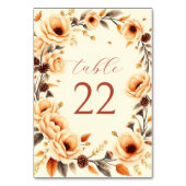 Herfst in liefde Bloemen Border Perzik bruiloft Kaart (Achterkant)