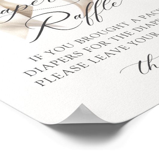 Herfst in Liefde Bloemen Bow Baby shower Luier Raf Poster (Hoek)