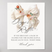Herfst in Liefde Bloemen Bow Baby shower Luier Raf Poster (Voorkant)