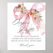 Herfst in Liefde Bloemen Bow Baby shower Luier Raf Poster (Voorkant)