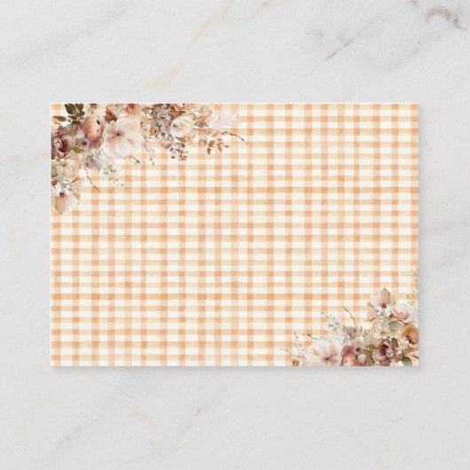 Herfst in Liefde Bloemen Bow Herfst Baby shower Bo Informatiekaartje (Achterkant)