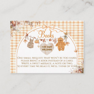 Herfst in Liefde Bloemen Bow Herfst Baby shower Bo Informatiekaartje