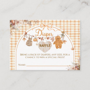 Herfst in Liefde Bloemen Bow Herfst Baby shower Lu Informatiekaartje