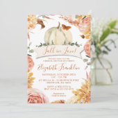 Herfst in liefde Bloemen en pompoen Vrijgezellenfe Kaart (Staand voorkant)