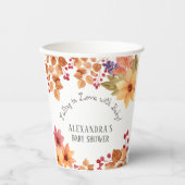 Herfst in Liefde Bloemen Herfst Baby shower Papieren Bekers (Voorkant)