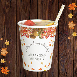 Herfst in Liefde Bloemen Herfst Baby shower Papieren Bekers