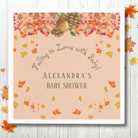 Herfst in Liefde Bloemen Herfst Baby shower Servet