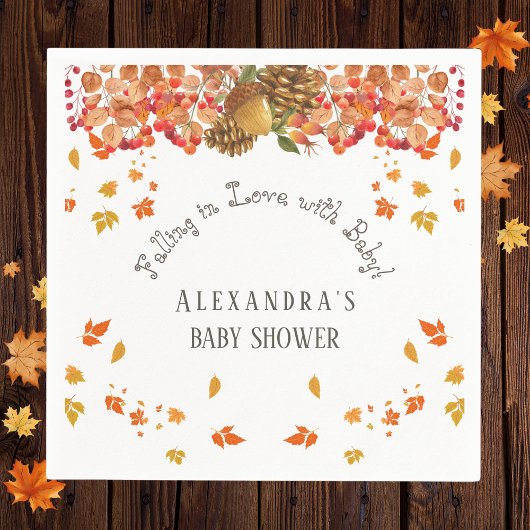 Herfst in Liefde Bloemen Herfst Baby shower Servet