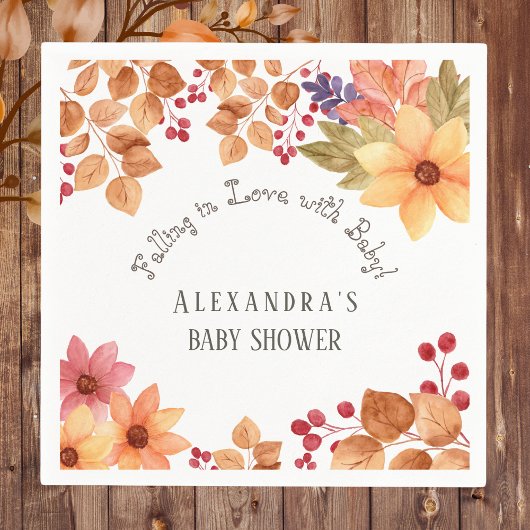 Herfst in Liefde Bloemen Herfst Baby shower Servet