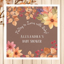 Herfst in Liefde Bloemen Herfst Baby shower Servet