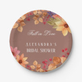 Herfst in Liefde Bloemen Herfst Vrijgezellenfeest Papieren Bordje (Voorkant)
