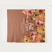 Herfst in Liefde Bloemen Huwelijk Achtergrond Wandkleed (Voorkant (horizontaal))