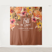 Herfst in Liefde Bloemen Huwelijk Achtergrond Wandkleed (Voorkant)