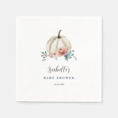 Herfst In Liefde Bloemen Pompoen Baby shower Servet (Voorkant)